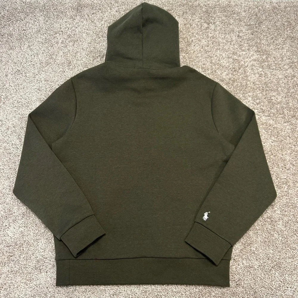 NWT Polo Ralph Lauren Double‎ Knit Hoodie Sweatshirt Script Logo Men Medium Pony